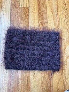 UO Faux-Fur Knit Beanie in Deep Brown